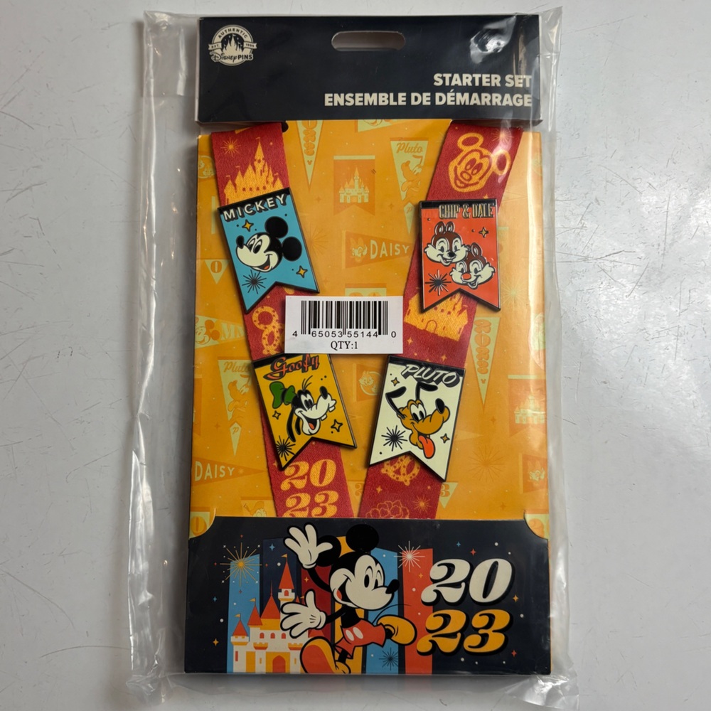 Disney Mickey & Friends 2023 Starter Pin Set & Lanyard